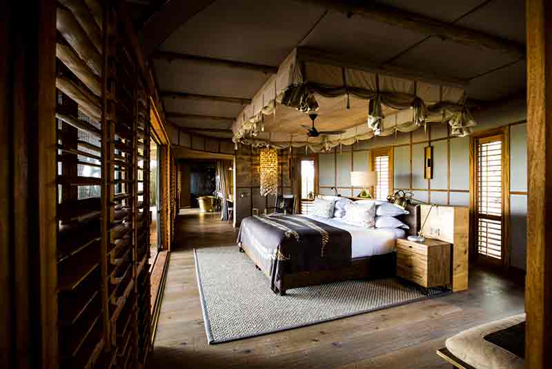 Interior room with double bed