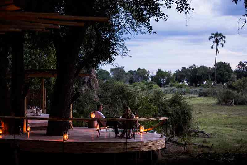 Private deck under a tree