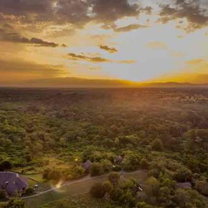 Semliki safari lodge at sunset